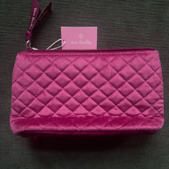 Vera Bradley Majestic Magenta Compact Organizer Quilted Velvet Fitfab Fun - Picture 6 of 6